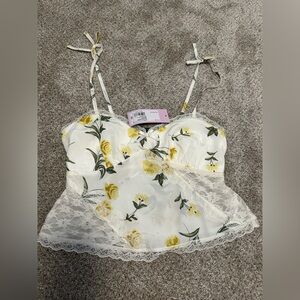 Wild Fable Yellow Floral Lace Camisole